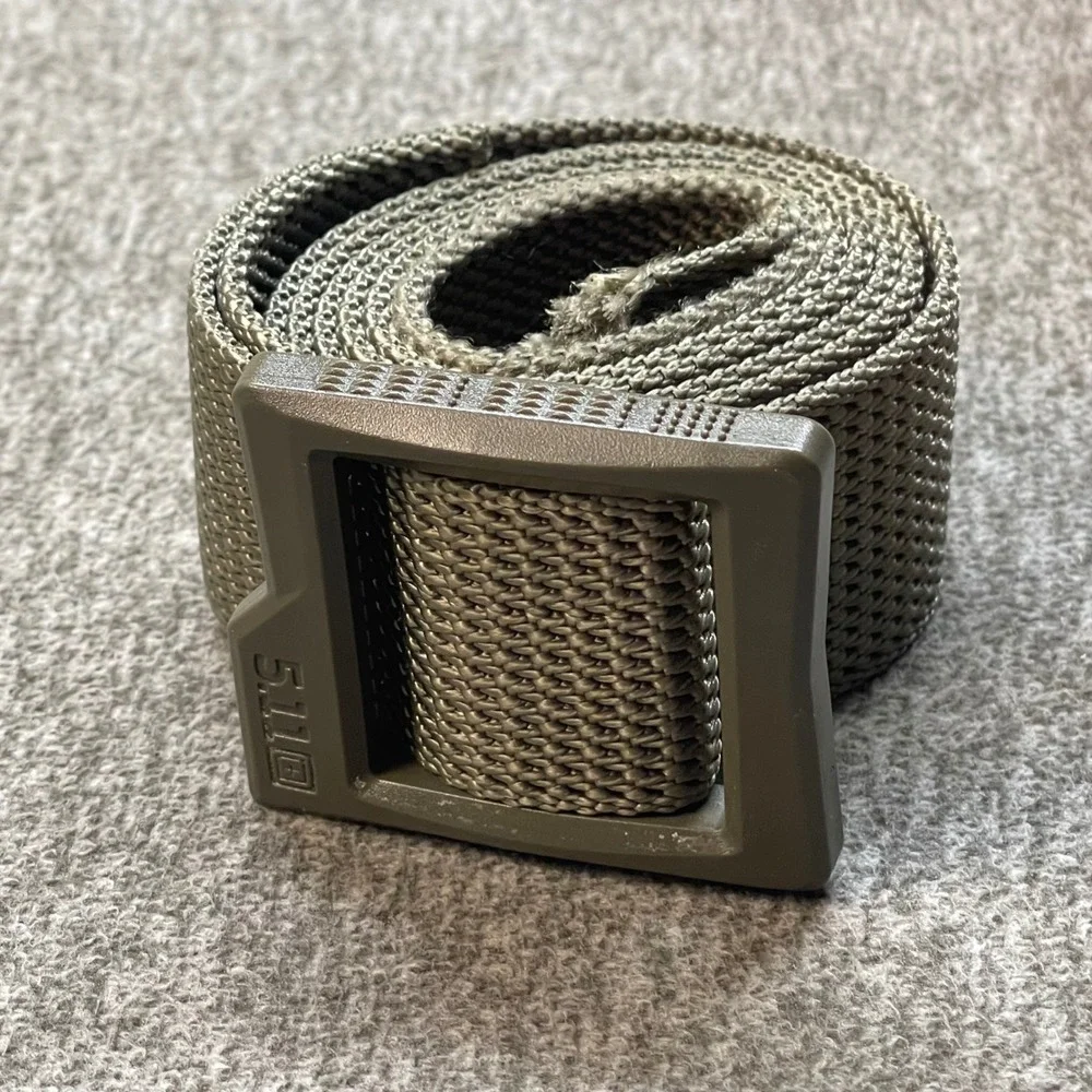 5.11 Tactical TDU Belt Mens Ranger Green Nylon Webbing Plastic Buckle Medium